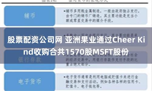 股票配资公司网 亚洲果业通过Cheer Kind收购合共1570股MSFT股份